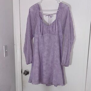 wild fable Lavender Long-Sleeve Casual Dress